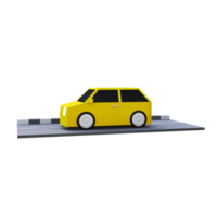 3D Car With Yellow Color png