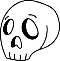 Hand Drawn front skull illustration vector