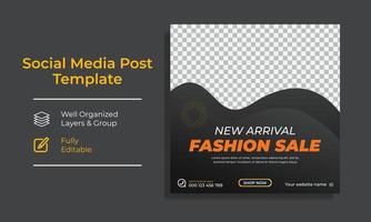 Creative Fashion sale social media post feed template Design vector premium