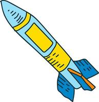 cartoon spaceship. UFO vector flying saucer, spaceship and rocket.