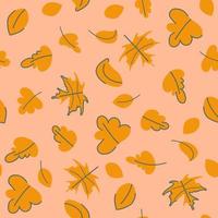 Autumn leaves seamless pattern childish vector illustration