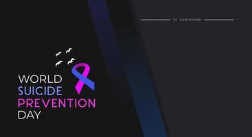 World suicide prevention day. Dark color background design with text, banner, mental health vector