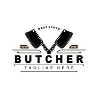 Butcher logo design, Knife Cutting Tool Vector Template, Product Brand Illustration