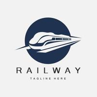 Train Logo Design. Fast Train Track Vector, Fast Transport Vehicle Illustration vector