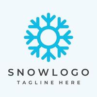 Logo template design abstract blue snowflake or cold elements with outline.Logo for winter,icons,ice,cold. vector