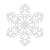 Snowflake vector graphics on a white background cut out of paper , 6 rays.