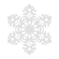 Snowflake vector graphics on a white background cut out of paper , 6 rays.