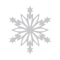 Snowflake vector graphics on a white background cut out of paper , 6 rays.