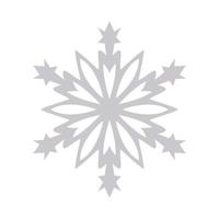 Snowflake vector graphics on a white background cut out of paper , 6 rays.