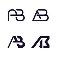 logotipo de ab. concepto de diseño de carta moderna vectorial vector