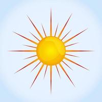 sol vector aislado verano icono diseño. símbolo de sol amarillo vector abstracto