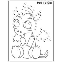 Dragon connect the dots Dot to Dot activities vector