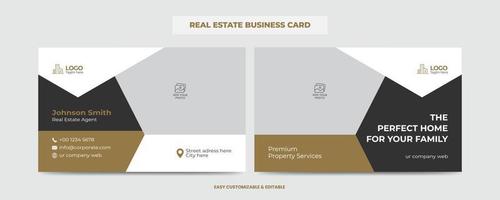 Real Estate Agent and Construction Business Card Template. Creative Real Estate Business card. Modern Home Visiting Card. Name Card Template vector