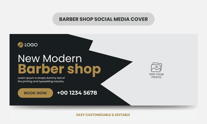 FREE Barber Shop Linkedin Post Template - Download in JPG, PNG