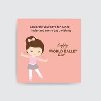 Happy World Ballet Day vector