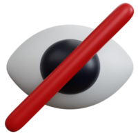 3d renderen oog met kruis werk geïsoleerd png