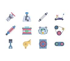 Cat equipment and Mechanical Parts set vector