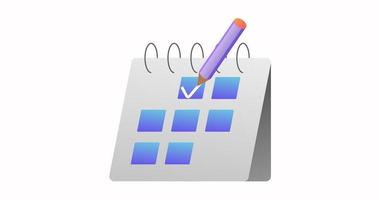animação sobre lista de verificação de calendário de gestão de negócios video