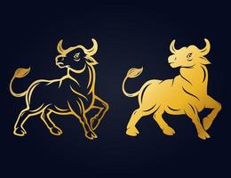 Bull mascot icon design template vector