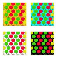 un conjunto de patrones sin fisuras con manzanas. manzanas rojas, verdes, amarillas. vector