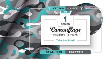 Camouflage seamless pattern, military texture, war fabric vector