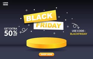 black friday sale banner template design in modern style vector