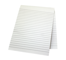 Paper sheet notebook with line on transparent background png file