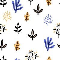 pattern with flowers drawn in flat style. vector illustration. design for fabric, paper, etc.