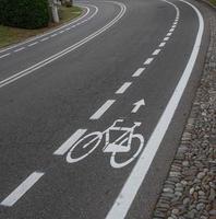 Road with cycle path photo