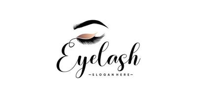 eyelash logo design with style and creative concept vector