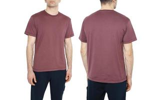 Two side of  men's t-shirts mockup. Design template.mockup photo