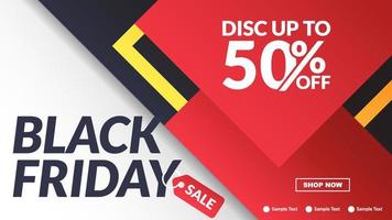 black friday sale banner layout for promotion template design vector