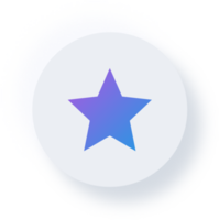 icône d'étoile neumorphique, bouton d'interface utilisateur de neumorphisme png
