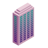 Isometric building icon, PNG with transparent background.