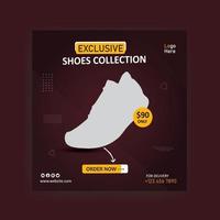 Shoes collection social media banner vector