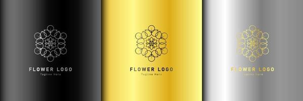 Luxury gold beauty flower spa logo template wellness design for health wellness business vector