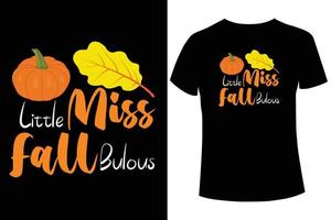 Plantilla de diseño de camiseta de Little Miss Fall Buulous vector