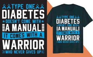 Type One Diabetes Awareness Diabetic Insulin T Shirt Design vector