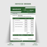 Invoice card design all about business vector