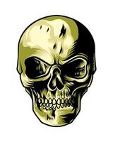 Highly detailed symmetrical skull head illustration vector