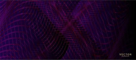 fondo oscuro líneas de onda que fluyen degradado azul púrpura moderno. concepto de tecnología futurista. vector