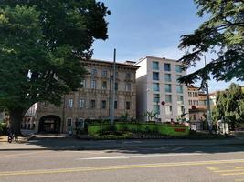 LUGANO, SWITZERLAND - JUNE 23 2019 - Lugano downtown on sunny day photo