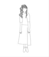 a girl standing vector illustration