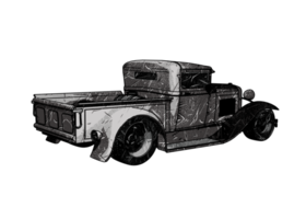 Grunge style classic car png