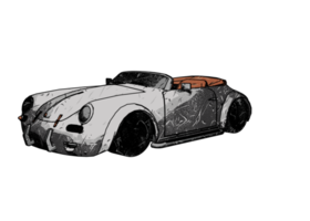 Grunge style classic car png