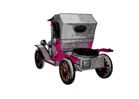 Grunge style classic car png