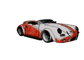 Grunge style classic car png