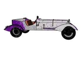 Grunge style classic car png