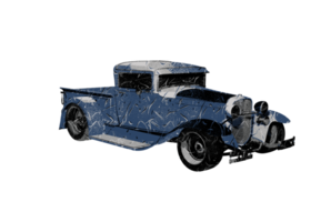 Grunge style classic car png