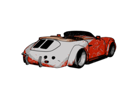 Grunge style classic car png